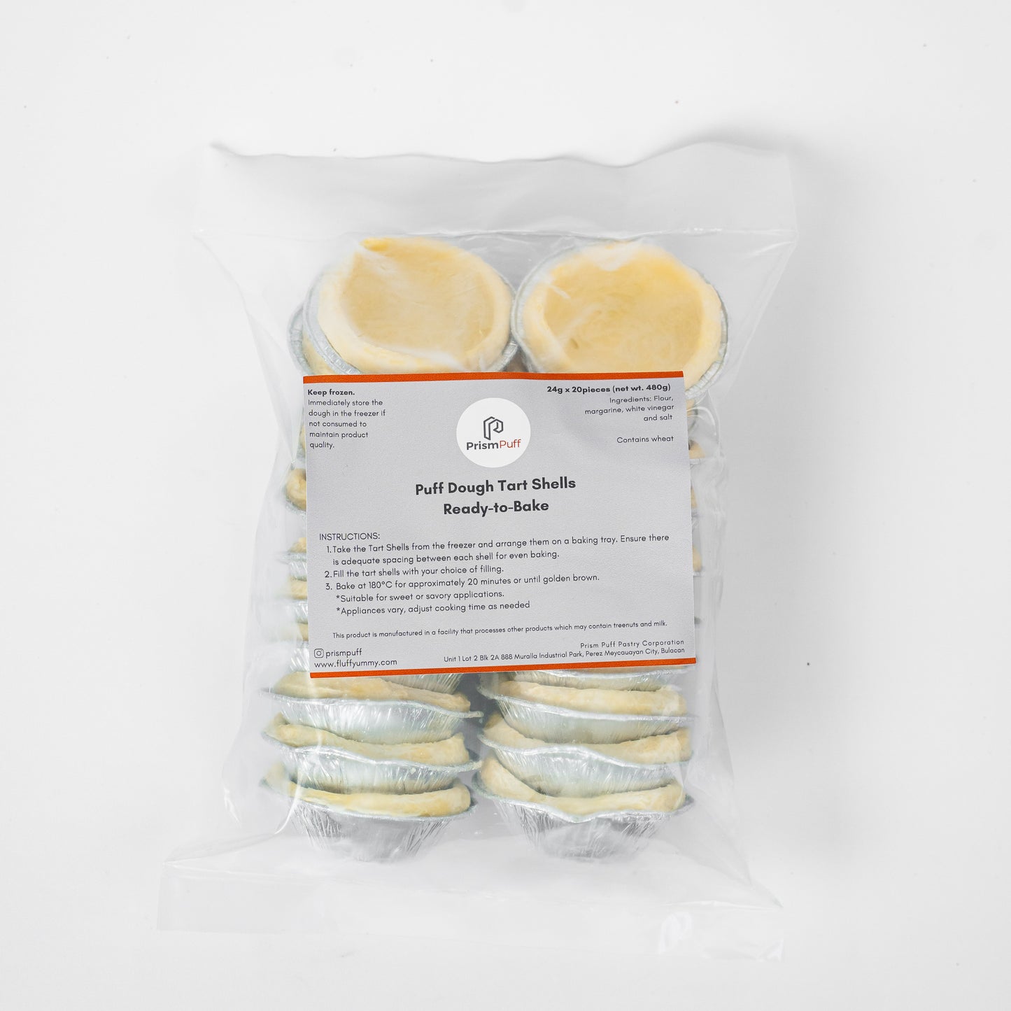 Medium Puff Pastry Dough Tart Shells 20 pcs -  (for Portuguese Egg Tarts)