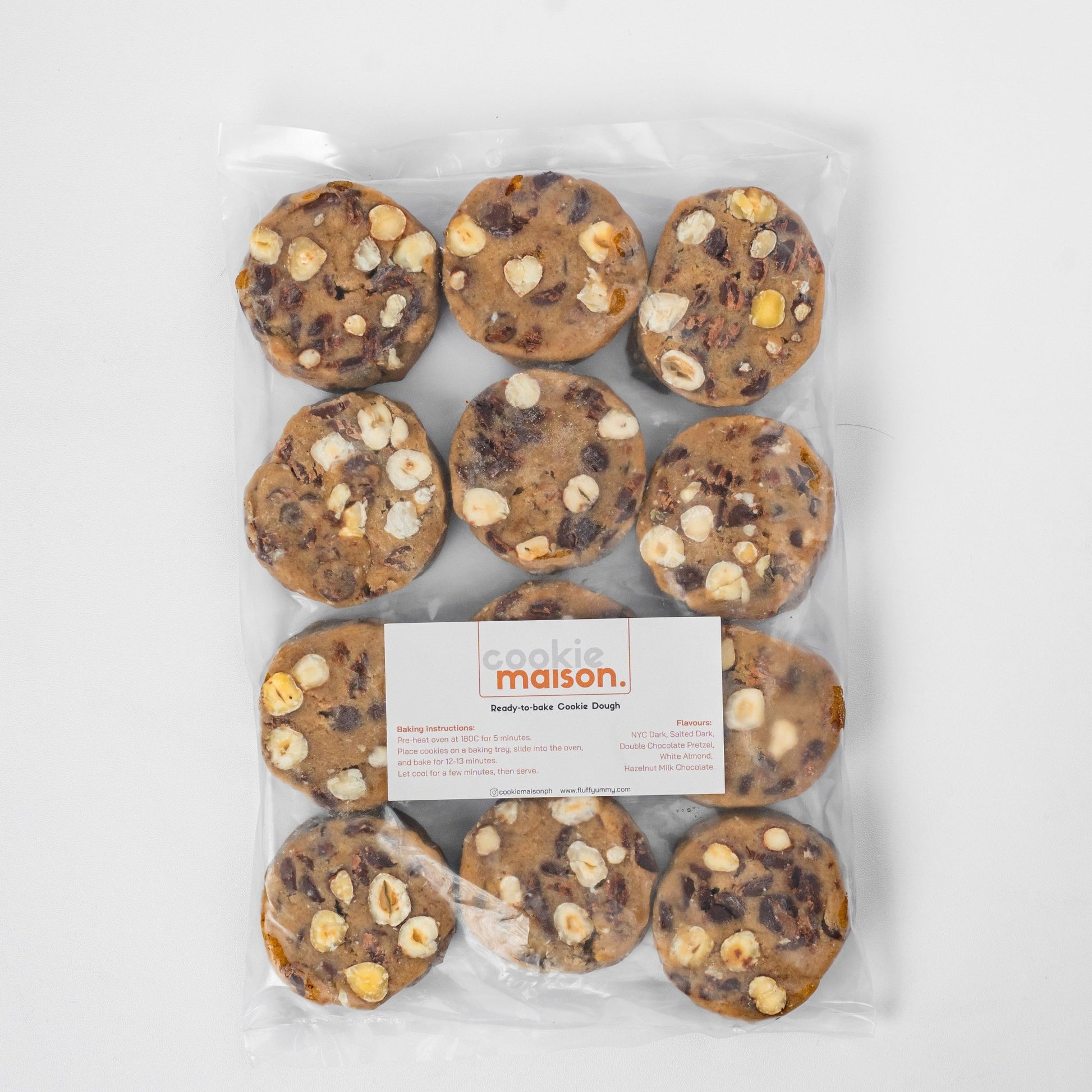 Hazelnut Milk Frozen Cookie Dough (12pcs) - Fluffyummy Gastrogroup