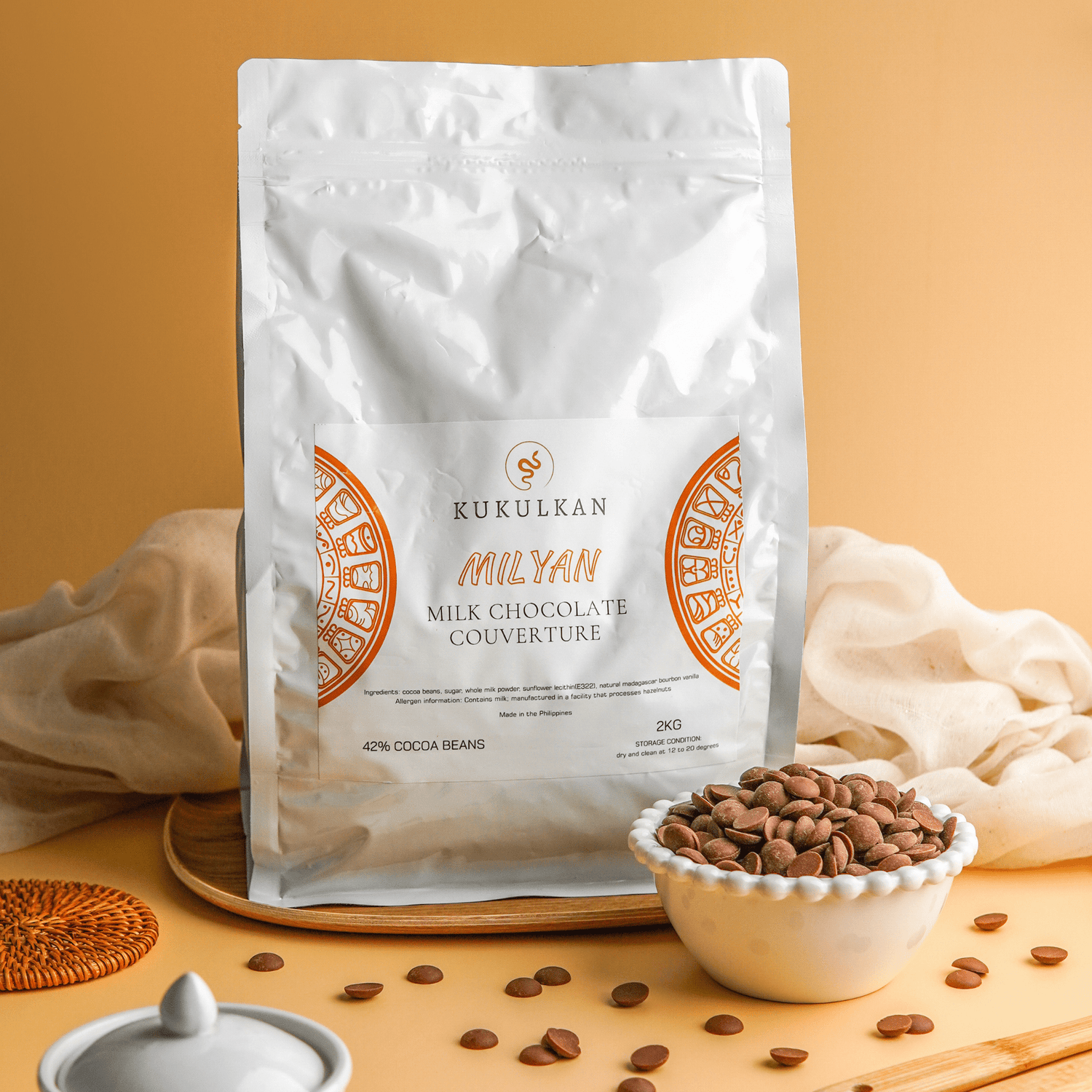 Kukulkan Milyan Milk Couverture 42% (2kg) - Fluffyummy Gastrogroup