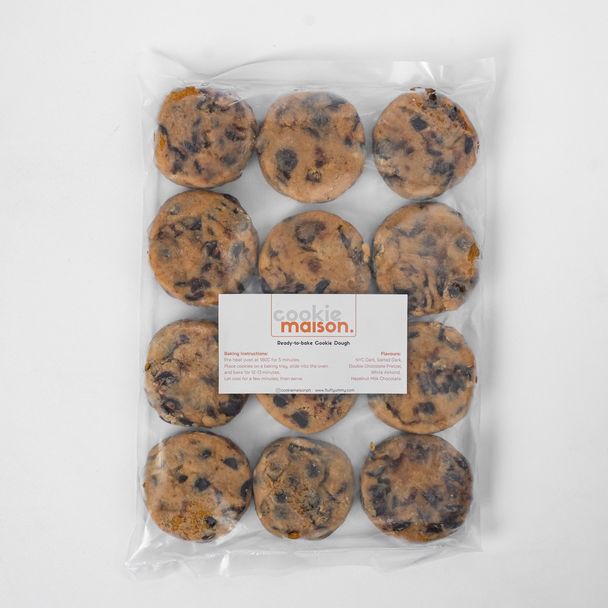 Salted Dark Frozen Cookie Dough (12pcs) - Fluffyummy Gastrogroup