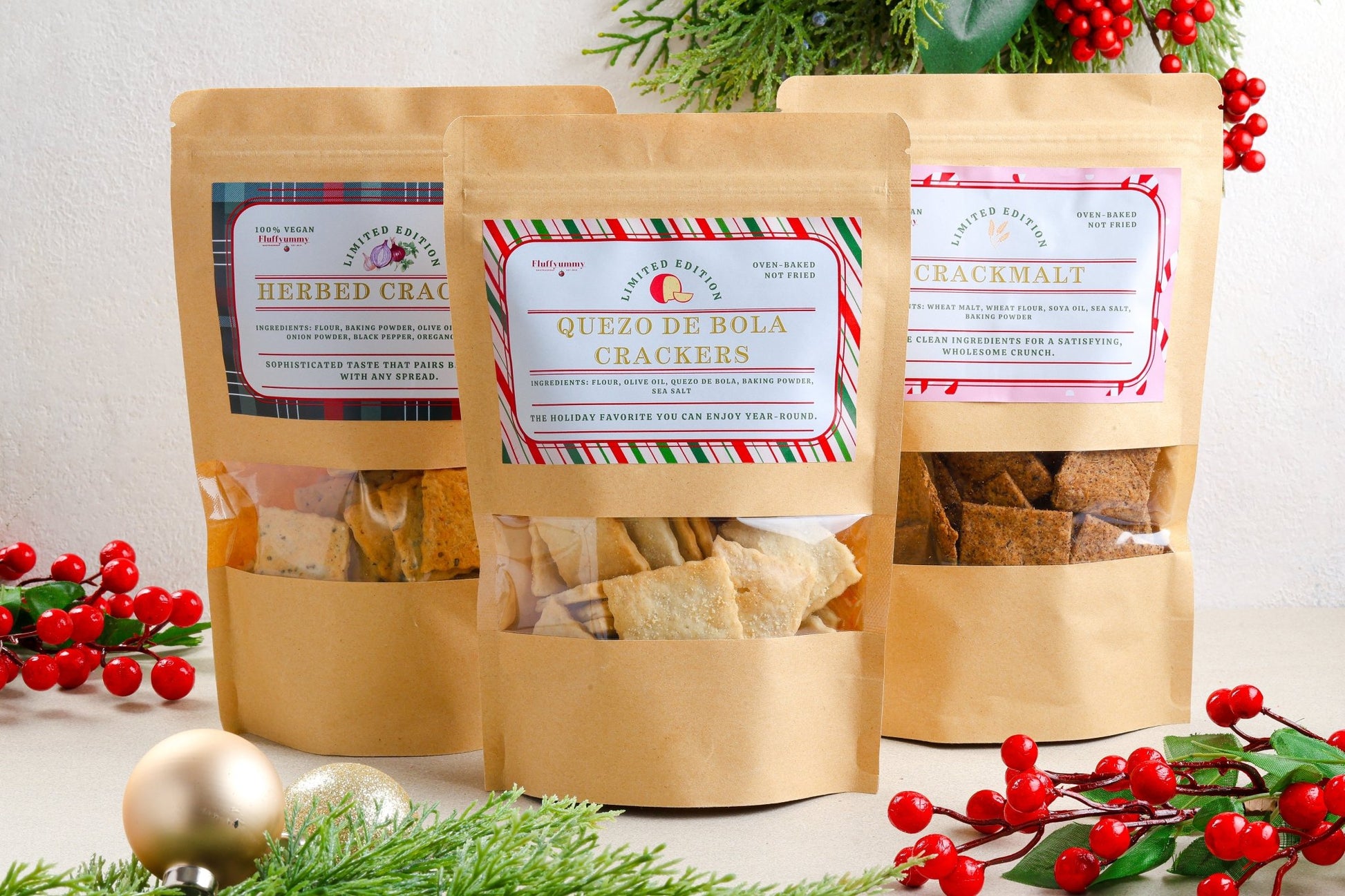 Trio Cracker Sampler - With Gift Bag - Fluffyummy Gastrogroup