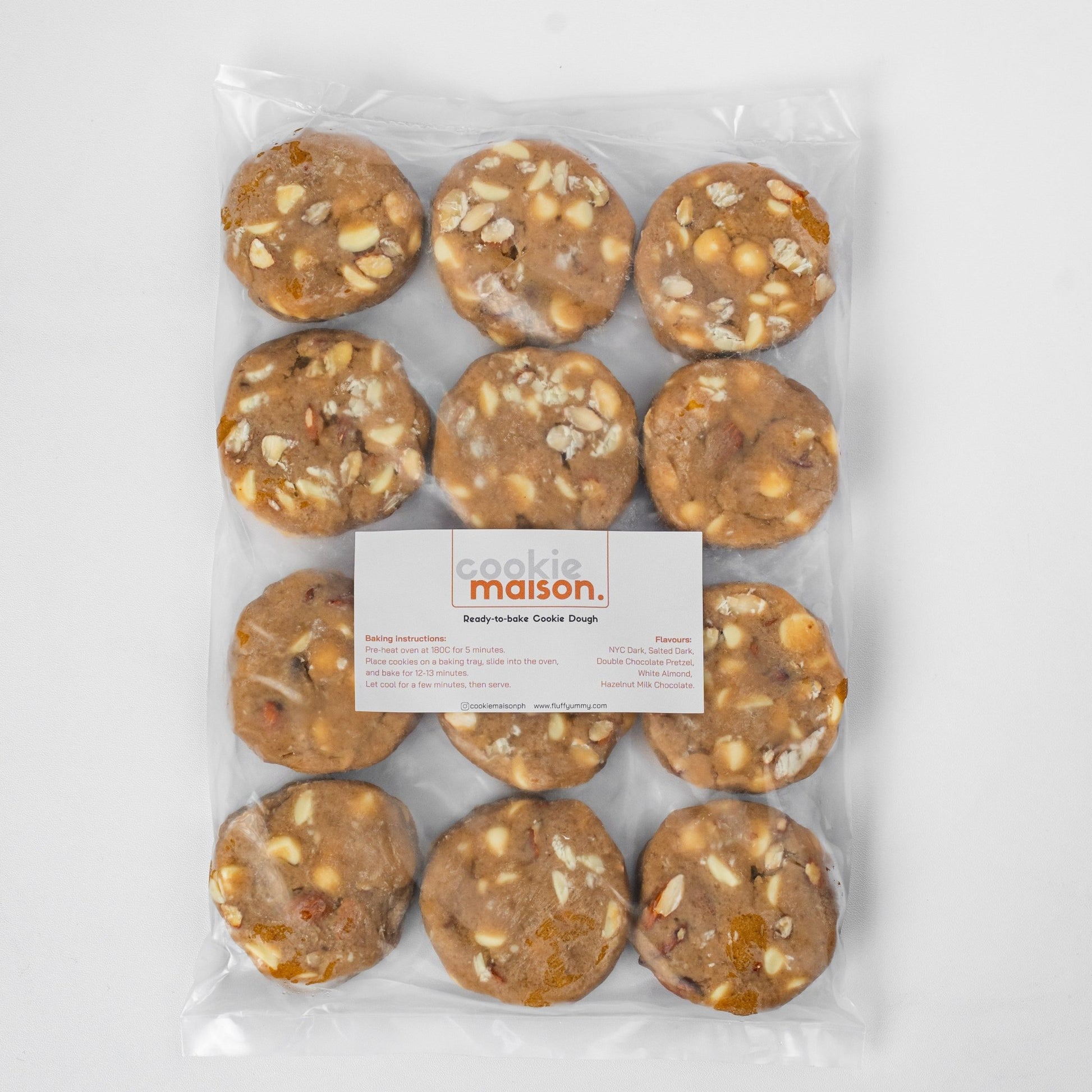 White Almonds Frozen Cookie Dough (12pcs) - Fluffyummy Gastrogroup